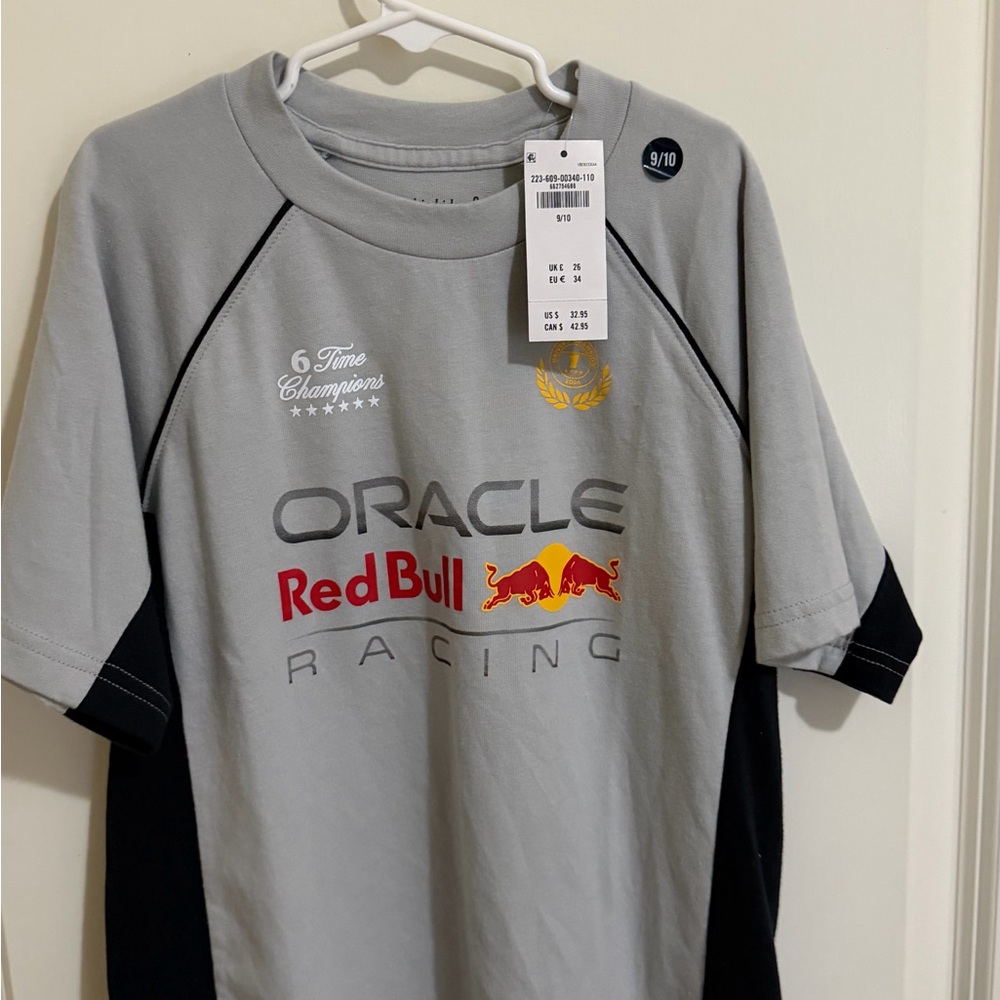 Abercrombie Kids Gray Racing Tee with Red Bull Logo
